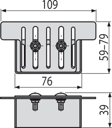 Перемычка для дренажных желобов 75 мм, нержавеющая сталь