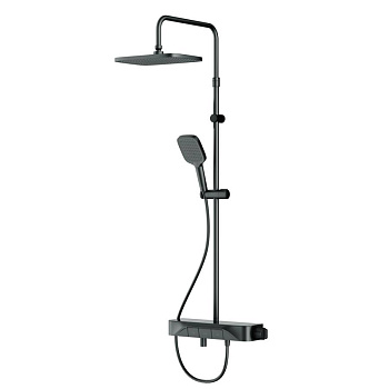 F078F322 Func, душ.сис-ма: Смеситель-полка д/ванны/душа с ТМС, душ.штанга, верхн. душ квадр., ручн.душ, F078F322 Func, душ.сис-ма: Смеситель-полка д/ванны/душа с ТМС, душ.штанга, верхн. душ квадр., ручн.душ,