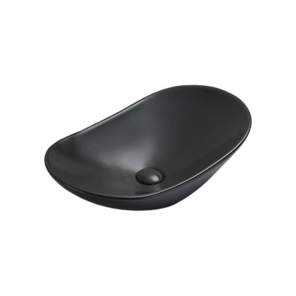 Раковина керамическая Vincea VBS-508MB, 615*360*155, накладная, цвет черный матовый 