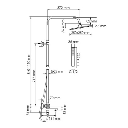 A299.255.218.BM Thermo Душевой комплект с термостатическим смесителем A299.255.218.BM Thermo Душевой комплект с термостатическим смесителем