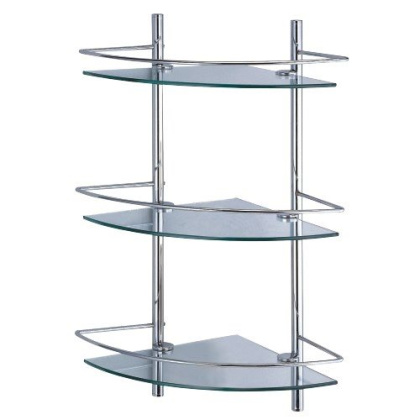 Полка стеклянная тройная, 30,5х61х30,5 см, хром, K-3133