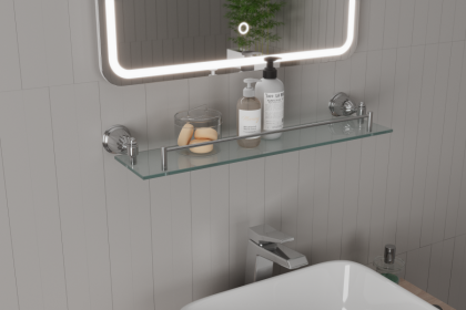 Полка стеклянная с бортиком Socotra (ST12611) Полка стеклянная с бортиком Socotra (ST12611)