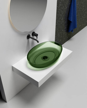 Раковина накладная прозрачная ABBER Kristall AT2801Emerald зеленая Раковина накладная прозрачная ABBER Kristall AT2801Emerald зеленая