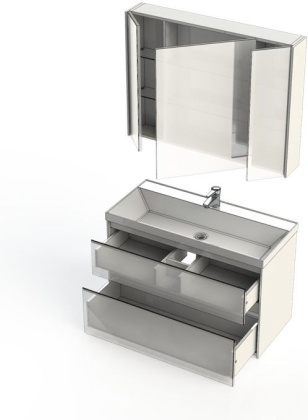 Мебель для ванной Aquanet Гласс 100 белый Мебель для ванной Aquanet Гласс 100 белый