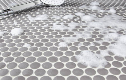 Противоскользящая мозаика Penny Round Dark Grey Antislip, Non-Slip