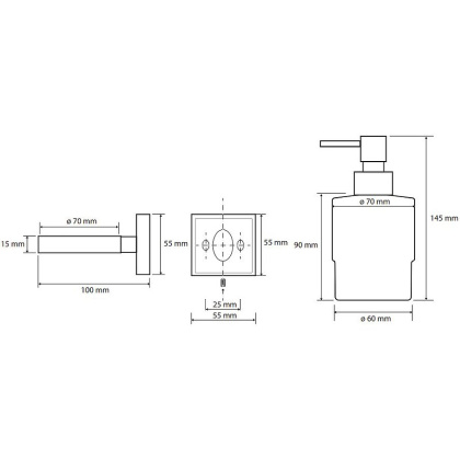 Настенный дозатор для жидкого мыла (стекло) вариант MINI 132109102