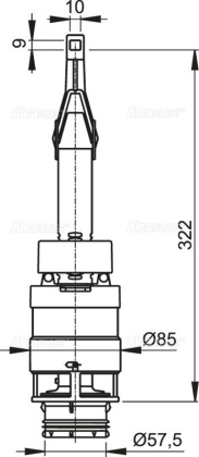 Сливной механизм для сниженных скрытых систем инсталляции, высота 850 мм