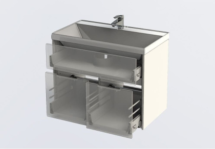 Тумба с раковиной Aquanet Латина 80 белый