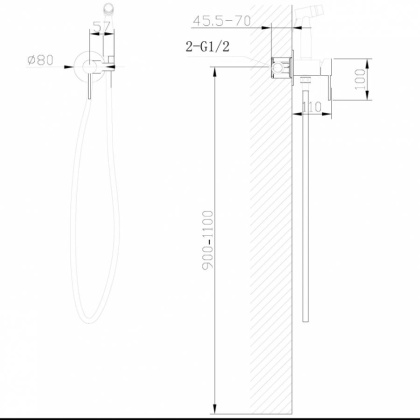 Смеситель ABBER Wasser Kreis AF8125 с гигиеническим душем, хром Смеситель ABBER Wasser Kreis AF8125 с гигиеническим душем, хром