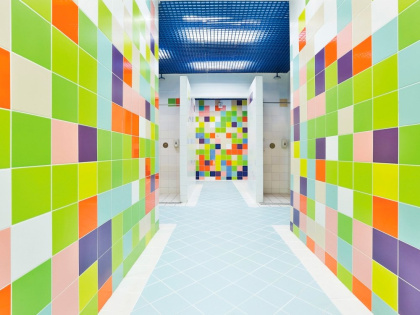 Плитка настенная 5055 Калейдоскоп белый глянцевый (20см*20см*6,9мм) (26шт/1,04м2) , м2