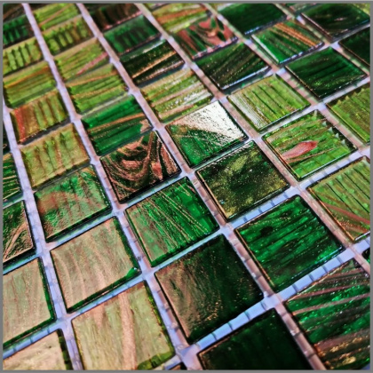 Мозаика стеклянная Verde (чип 4*20*20) 327*327 (20шт/2.139м2), м2