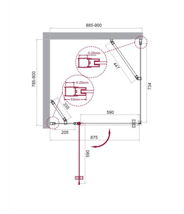 Душевой уголок BelBagno ETNA-AH-12-120/90-C-Cr