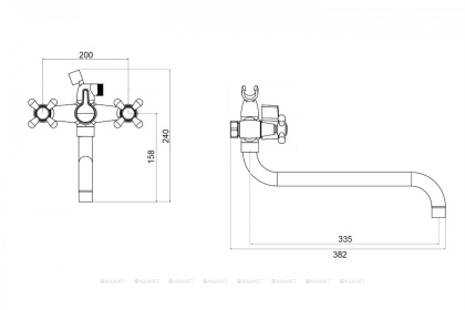 Смеситель для ванны/душа OneLife P03-221cr полимерный с душ.набором