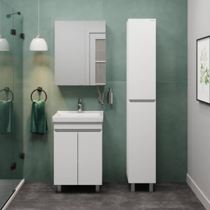 Тумба Onika Милтон Квадро 55 напольная, белая (ум.Визит 55)