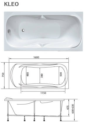Акриловая ванна 1Marka Elegance 120х70 01эл1270 Акриловая ванна 1Marka Elegance 120х70 01эл1270