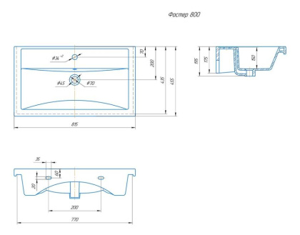 Раковина Kirovit Фостер 80 Раковина Kirovit Фостер 80