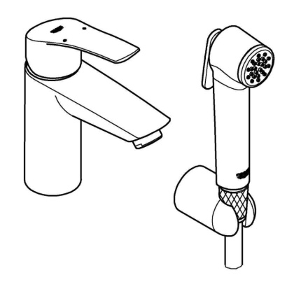 Смеситель Grohe Eurosmart 2021 с гигиеническим душем, 23124003 Смеситель Grohe Eurosmart 2021 с гигиеническим душем, 23124003
