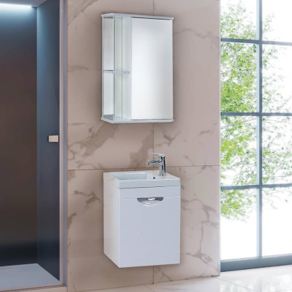 Шкаф-зеркало Onika Карина 45 белый, универсальный Шкаф-зеркало Onika Карина 45 белый, универсальный