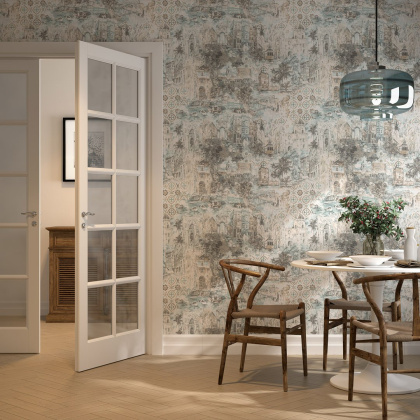 Обои виниловые Впечатление мотив, голубой