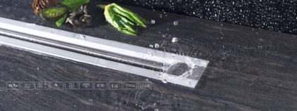 13100031 Линейный трап 450 мм CONFLUO PREMIUM SLIM LINE, ультратонкая модель с дизайн-вставкой Slim Исполнение: Матовый хром 