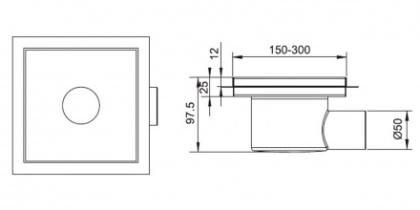 Душевой трап RGW SDR-11 Q 20х20см, под плитку, 21211120-02