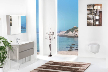 Зеркальный шкаф Vallessi 100 кашемир мат. с подстветкой 546-C Boheme