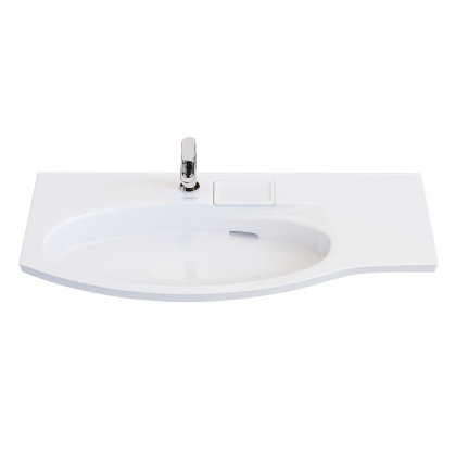 Раковина RIVA мебельная левая с крепежом  100, белая глянцевая