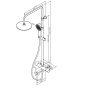 F0785A544 X-Joy, душ.система:  см-ль д/ванны/душа с ТМС, душ.штанга,верх.душ 220мм, руч.душ,роз.золо