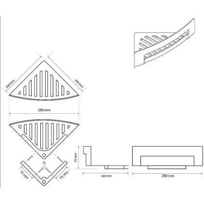 Полка корзина Bemeta Sablo 160208280 угловая Золото матовое