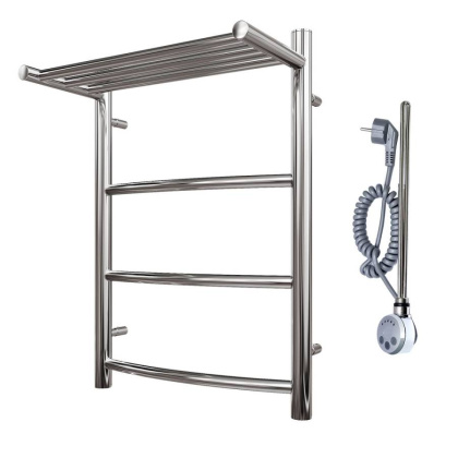 Полотенцесушитель электрический Point Афина PN04156PE П3 500x600 с полкой левый/правый, хром Полотенцесушитель электрический Point Афина PN04156PE П3 500x600 с полкой левый/правый, хром