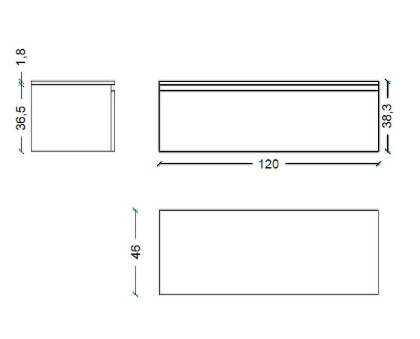 Ящик под столешницу 120см WHITE глянец VALLESSI UNO-S 897-120-W Boheme