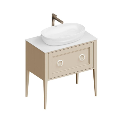 Тумба PLAZA Classic Neo напольная с ящиками 80, капучино матовая PL.CN.80.1+1\CAP.M Тумба PLAZA Classic Neo напольная с ящиками 80, капучино матовая PL.CN.80.1+1\CAP.M