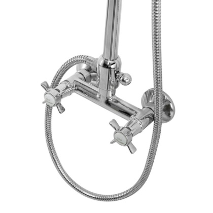 LORD-CD-03/24-M Душевая колонна со смесителем, верхним и ручным душем, Золото, ручка ручного душа Золото