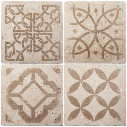 Натуральный травертин, ORNAMENT №2 10x10, Provance