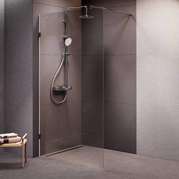 W94WI-110-F1-MTE Душевая перегородка X-Joy 110x195, стекло прозр. 6 мм + покрытие, фурнитура мат хро