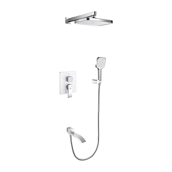 Душевая система встраиваемая Rose R1535F, белый/хром Душевая система встраиваемая Rose R1535F, белый/хром