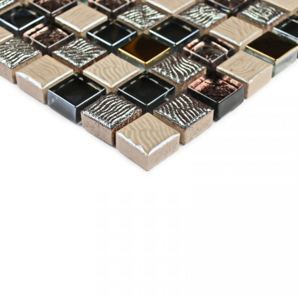 Мозаика стеклянная с камнем Space (чип 8*15*15) 300*300(11шт.-0.99м2), м2