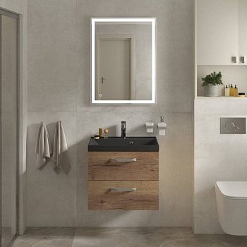 Тумба с раковиной подвесная  BelBagno AURORA 70 Rovere Nebrasca Nature, раковина белая