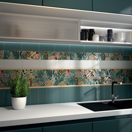 Декор HGD\A492\19056 Пальмейра флора 9,9см*20см*6,9мм (1уп/36шт/0,712м2) Ткань, шт