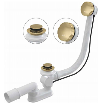 Сифон для ванны автомат комплект, металл GOLD-глянец Сифон для ванны автомат комплект, металл GOLD-глянец