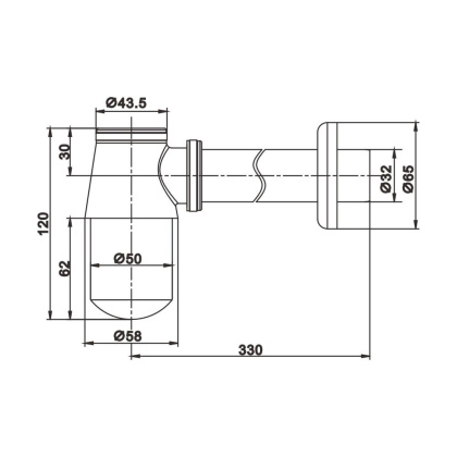 Сифон-стакан для раковины, Rose,RS21 Сифон-стакан для раковины, Rose,RS21