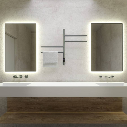 Полотенцесушитель электрический Vincea VTD-1S1CGE 43x60, графит, таймер Полотенцесушитель электрический Vincea VTD-1S1CGE 43x60, графит, таймер