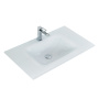 Тумба c раковиной подвесная с одним ящиком и одной открытой полкой BelBagno KRAFT 80 Rovere Galifax Bianco, раковина белая Тумба c раковиной подвесная с одним ящиком и одной открытой полкой BelBagno KRAFT 80 Rovere Galifax Bianco, раковина белая