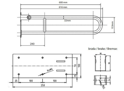 Поручень Bemeta Help 301507804 Белый матовый, с фиксатором 600 мм