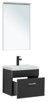 Мебель для ванной Aquanet Верона 50 черный матовый (раковина Нота 50 NEW) Мебель для ванной Aquanet Верона 50 черный матовый (раковина Нота 50 NEW)