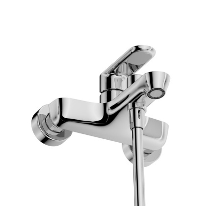 STYLUS-VD-01 Смеситель для ванны и душа однорычажный в комплекте с ручным душем, шлангом и держателем, хром