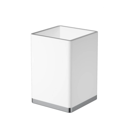 Стакан квадратный белый-хром 10961-W-CR Boheme