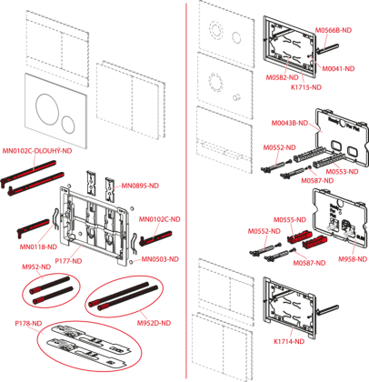 Кнопка управления для скрытых систем инсталляции, GOLD-глянец