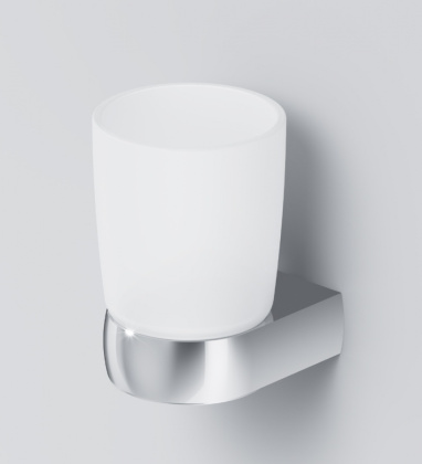 Стеклянный стакан Sensation с настенным держателем, 7,7х11,2х9см, белый, A3034300