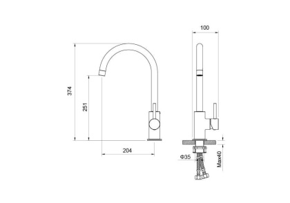 Смеситель для кухни AQUATEK AQ1382CR ЕВРОПА